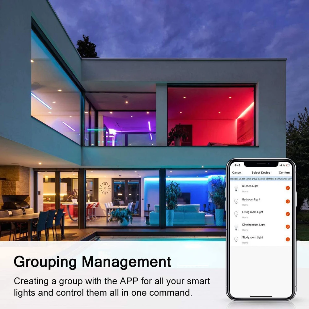 Work with Alexa and Google LED Smart Ceiling Light WiFi APP Control RGB Light Modern Home Living Room AC85-265V Ceiling Lamp
