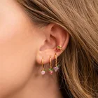 Earring Earrings Gold Plated Transparent Colorful Zircon Charm Korean Earring Cute Fruits Lemon Custom Earrings