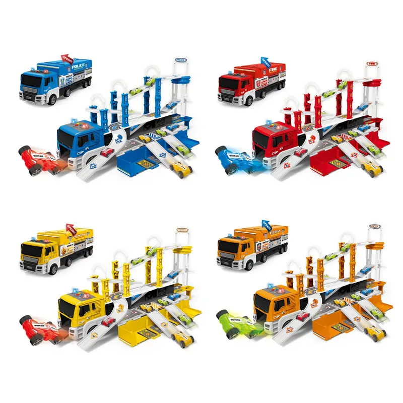 EPT Hot Selling Transformable Fire Truck  Includes Trolley Series Toy For Children Kids Birthday Gift
