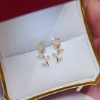 Rose Earrings Ins Hot Selling Rose Flower Women's Earrings Shiny Zircon Bohemian Stud Earrings