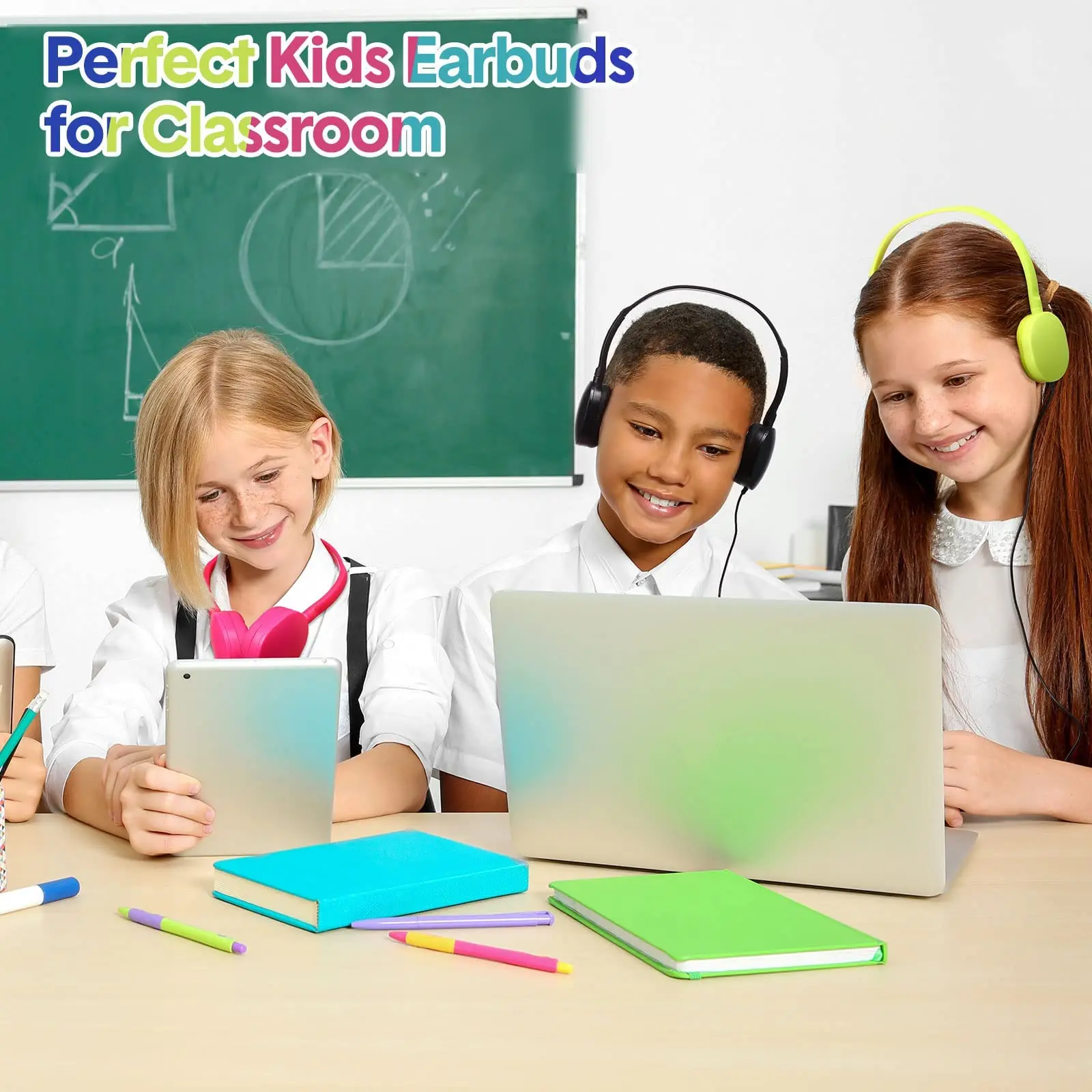 3.5MM Plug Silicon Earpads Wired Kids Headphone Child Learning Headset Colorful Over-head Headphones for OEM Logo