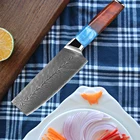 Knife 6.5inch Resin And Rosewood Handle Kitchen Cleaver Knife Damascus Steel Japan Nakiri