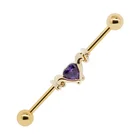 Tongue Barbell Industrial Barbell Shinny Crystal Magnetic Tongue Ear Piercing Industrial Barbell