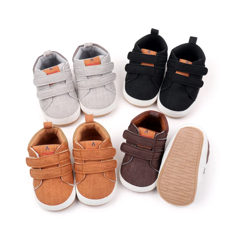 High Quality Soft TPR Outsole PU Unisex Baby Sport Shoes for Boys Spring Autumn Baby Toddler Shoes manufacture