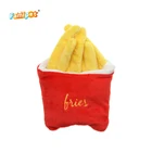Food Toy 2021 Unique Design American Style Hot Dog Chips Hamburger Milkshake Fast Food Plush Pet Squeaker Toy