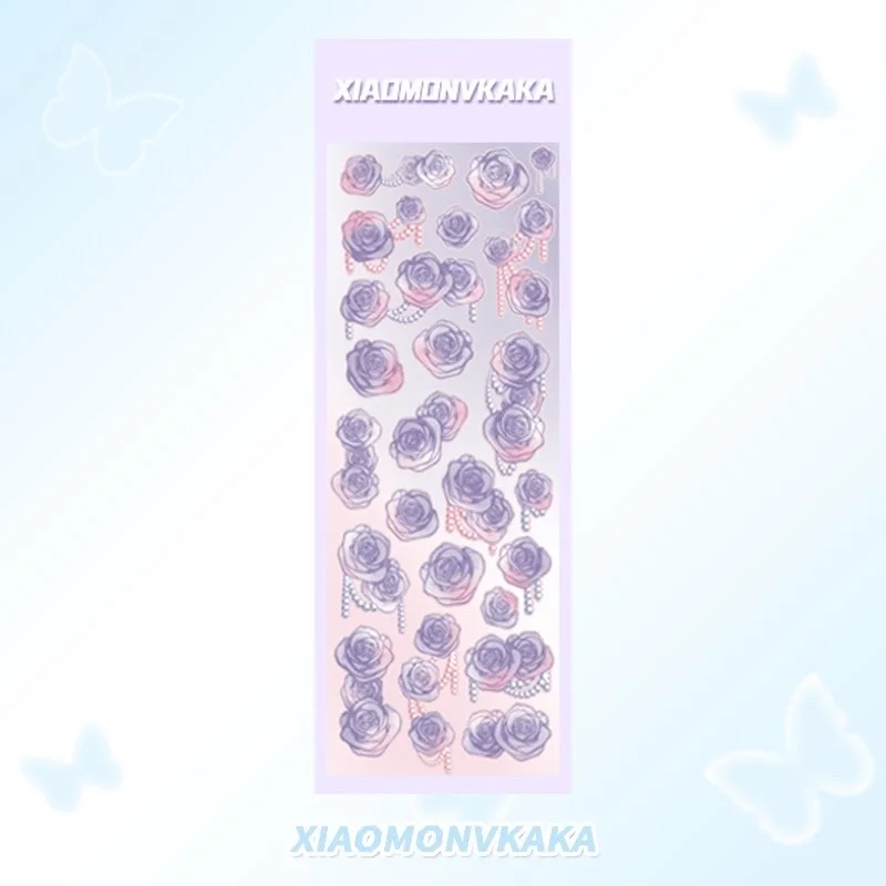 Newest Laser Flower Decorative Sticker Lovely girls PVC Sticker