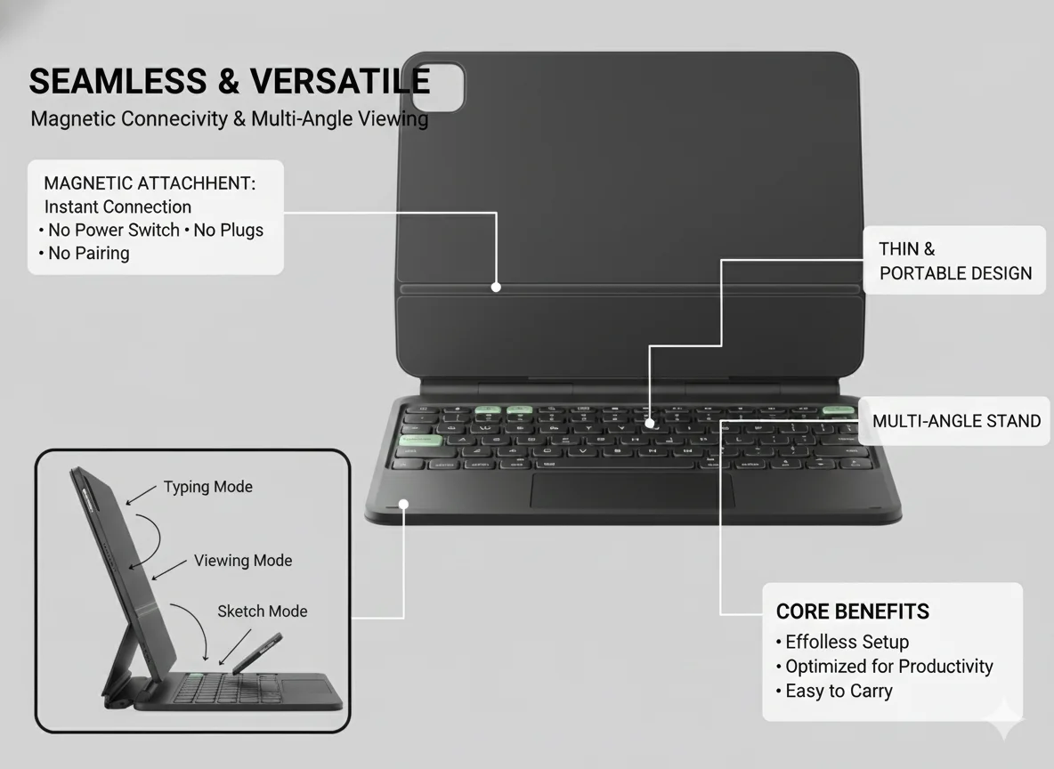 product aluminum magic keyboard for ipad pro11for ipad air backlighting trackpad scratch resistant water resistant self draining keycaps-2