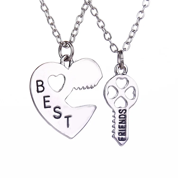 Heart Key Lock Necklace,Bff Necklace 