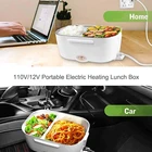 Food Container 12V 110V 40W Portable Food Warmer Heating Food-Grade Stainless Steel Container Electric Lunch Box