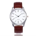 Leather Wrist Watch Hot Selling Minimalist Business No Blue Glass 12 Numbers Leather Men Wrist Watch