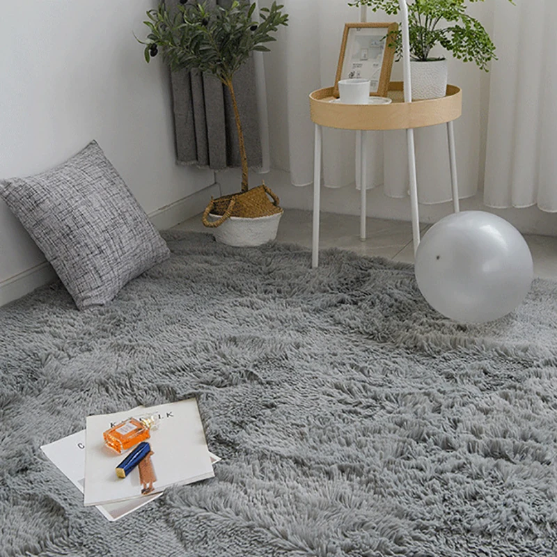 Necessary for Interior Decoration Luxury Shag Rug PV Plush Non-Slip Solid Color Floor Carpet for Bedroom factory