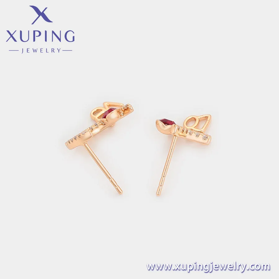X000027608 XUPING JewelryNew Hot Sale Fashion Moon Star Stud Earrings 18K Color Elegant Simple Valentine's Day Gift Earrings