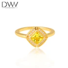 Jewelry Stone Ring Stone Geometric Engage Ring 18K Gold Plated Yellow Gemstones Jewelry Zircon Stone Rings