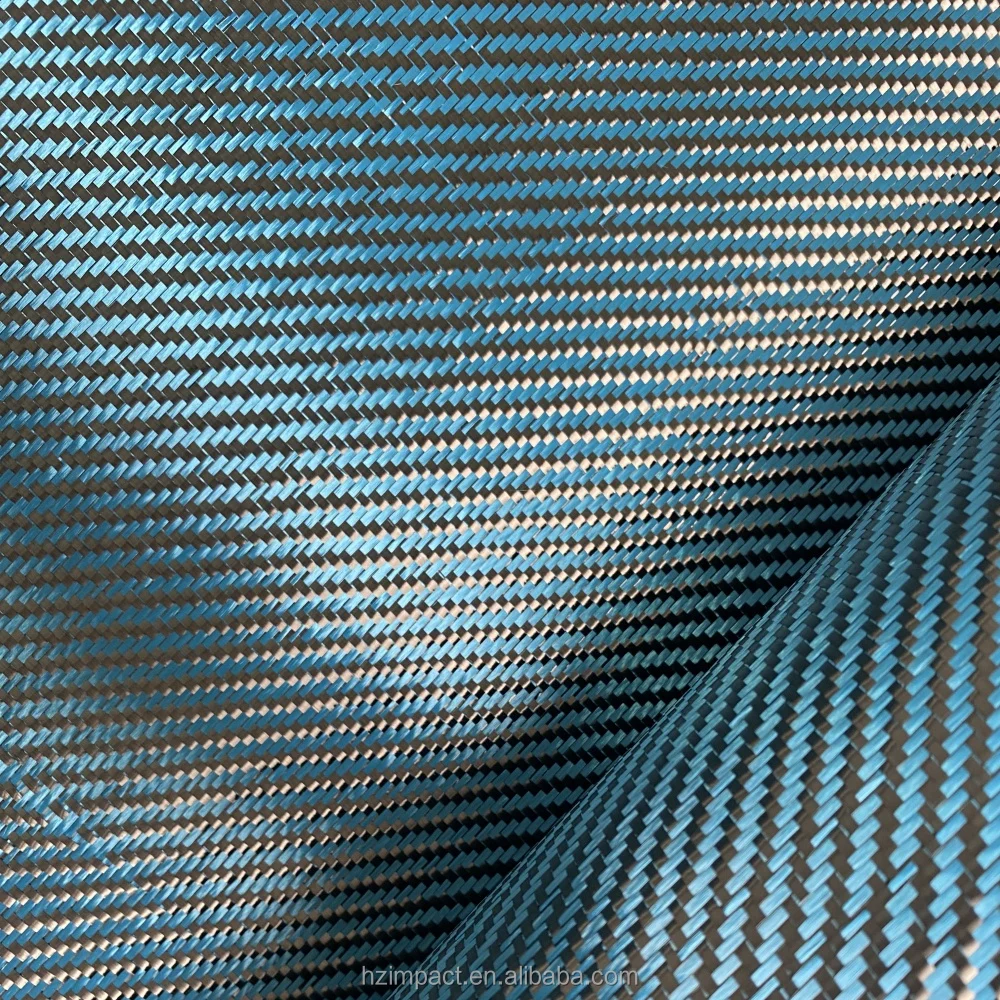 Lake Blue 1+1 Mixed for Kevlar + Carbon Fiber 3K Carbon Aramid Hybrid Fabric Waterproof Woven for Upholstery Car Lake Blue 1+1 Mixed for Kevlar + Carbon Fiber 3K Carbon Aramid Hybrid Fabric Waterproof Woven for Upholstery Car