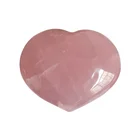 Crystal Heart Hand Carved Natural Pink Rose Crystal Big Heart Shaped For Healing Stones