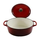 Oval Big Real Factory Oval Cast Iron Enamel Kitchen Cookware Big Dutch Oven Cast Iron Casserole