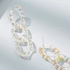 Clear Earrings Earrings Statement Clear Acrylic Chain Long Earrings For Women Resin Drop Earrings Jewelry