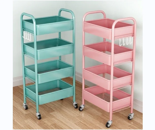 Chinese high quality Folding Rack Stocked plastic rollen kitchen serving trolleys