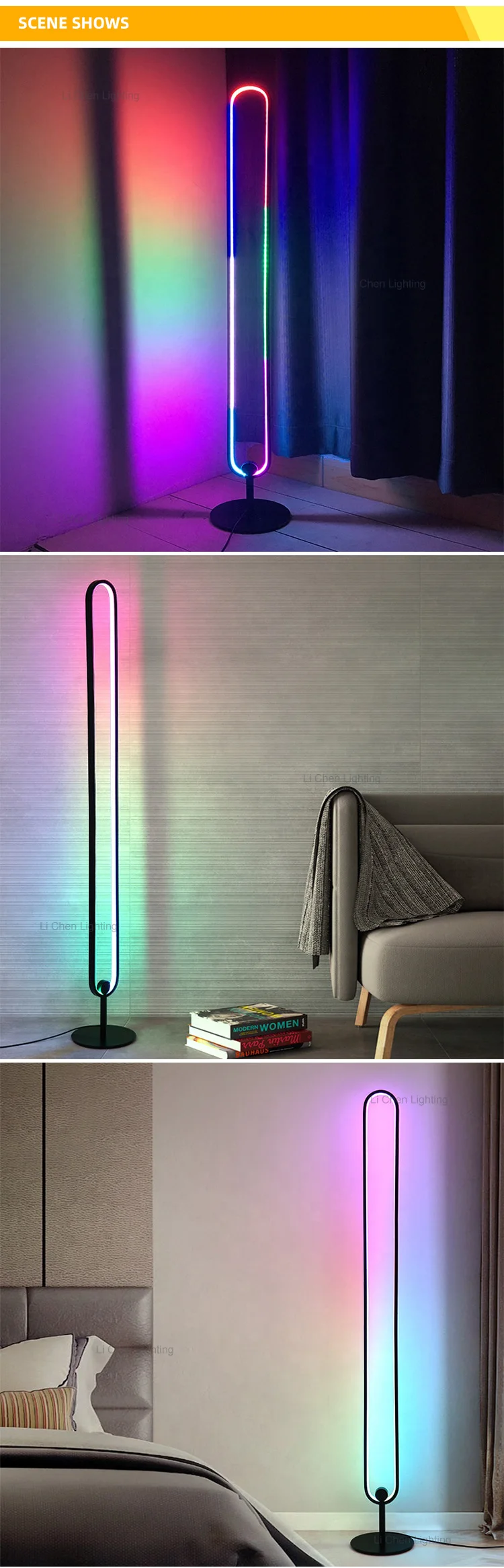 f0039 modern style indoor decoration home bedroom living room corner led rgb floor light-3
