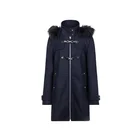 Women Coat New Classic Women Wool Coat Horn Button Long Straight Hooded Wool Women Trench Coat