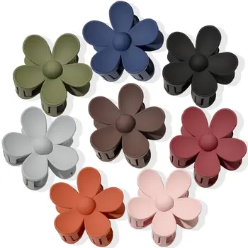 SongMay Factory wholesale Big Cute Large Matte Barrettes ABS Strong Hold Jaw Clip Flower Hair Claw Clips for Women Thick Hair