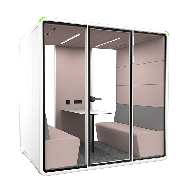 Modern Soundproof Booth with 4000K LED Light and STC30dB Acoustic Performance for Office Privacy