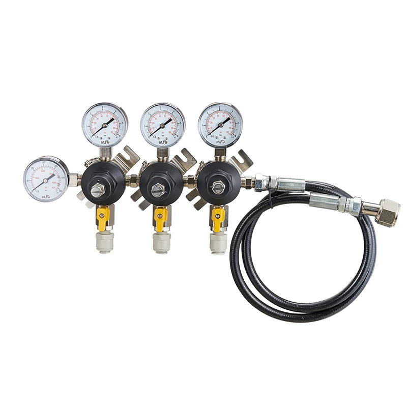 With Extending Gas Hose Outlet Pressure 0-60psi Primary Beer Three Body Regulator Stable And Adjustable details