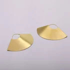 Gold Earrings 18K Gold Plating Stainless Steel Jewellry Fan Dangle Big Drop Earrings E5425