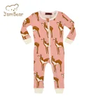 Baby Clothes JamBear Unisex Baby Girl Boys 1 Piece Zipper Jumpsuit Organic Cotton Long Sleeve Newborn Baby Clothes