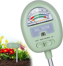 4-in-1 Soil Moisture Meter, Soil Ph Meter, Soil Tester for Moisture, Light,Nutrients, PH,Soil Ph Test Kit No Battery Needed