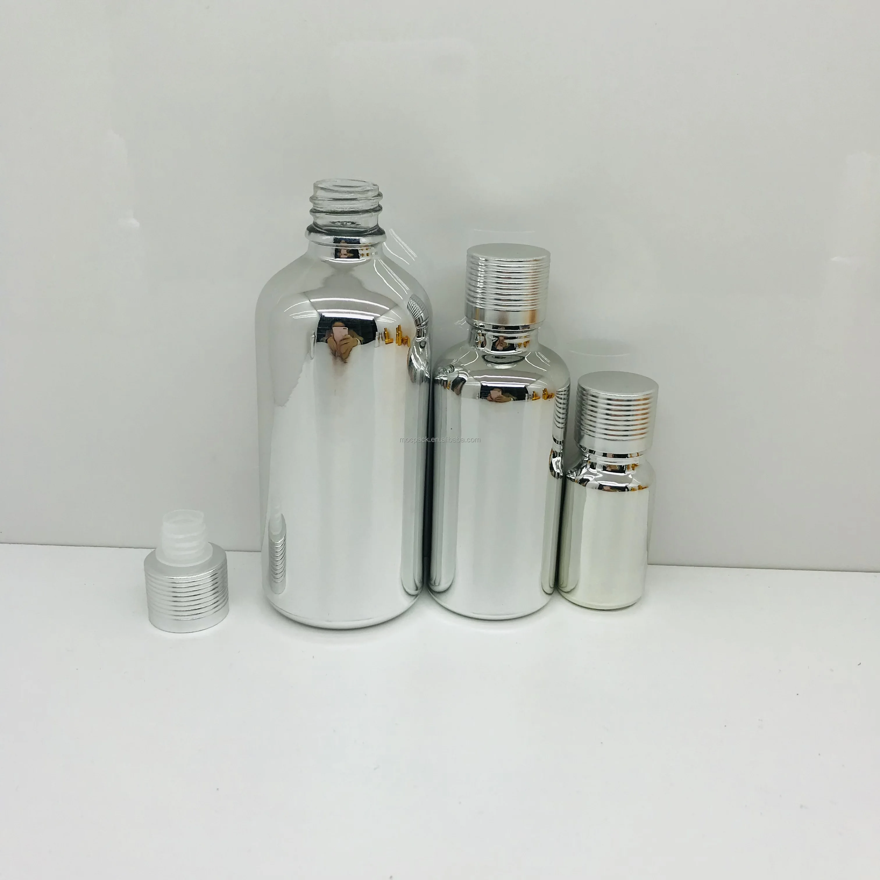 product electroplating silver glass essential oil bottle perfume bottle with orifice reducer 10ml 15ml 20ml 30ml 50ml 100ml-29