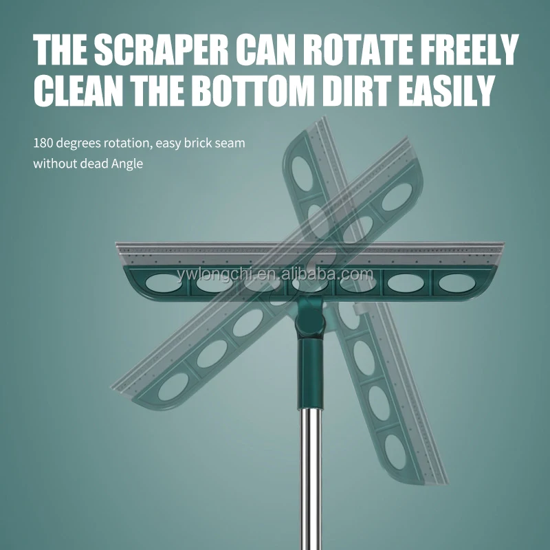 2023 Newest Plastic Rotation Broom Magic Sweeping Broom Adjustable TPR Floor Wiper Broom for Household Cleaning