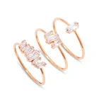 Jewelry Women Gemnel Stone Jewelry Set Baguette CZ Stone 925 Silver Women Gold Rings