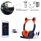 Headset Cat Ears Cute Kids Headset Gaming Wired 3.5mm Wired Headset With Mic For PC Laptop