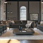 Furniture Salon High Quality Furniture Salon Reception Sofa Genuine Leather Sectional Sofa