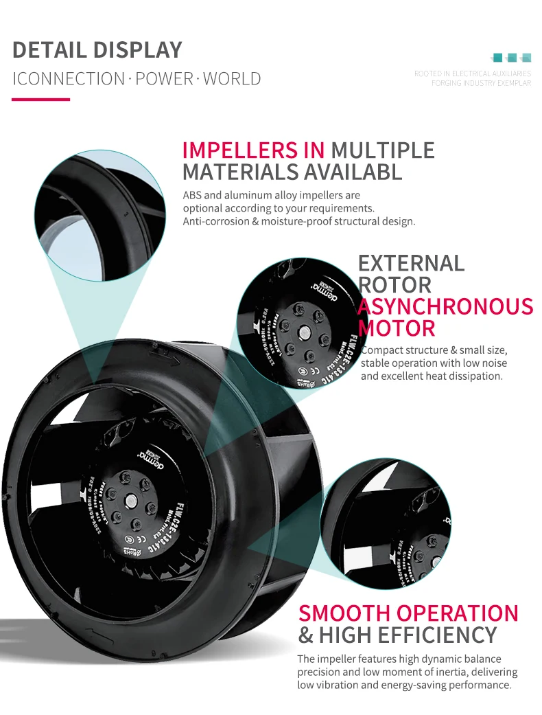 Centrifugal Fan, FLW133, 133mm, 24V, Brushless - detail 20