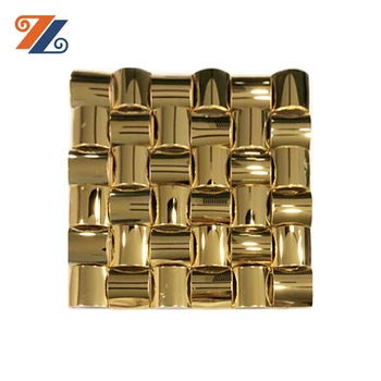 3D Arch Shape Mirrro gold stainless steel metal mosaic tile