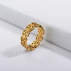 Gold Plated Ring BAOYAN Wholesale Stainless Steel Women Wedding 18K Gold Plated Roman Ring