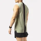 Active High Quality Green Fitness Mens Running Singlet Tank Top Gym Sports Active Wear With Custom Sublimation Logo