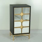 Mirror Jewelry High Quality Wholesale Cheap Mirror Modern Metal Jewelry Showcase Display Storage Cabinet