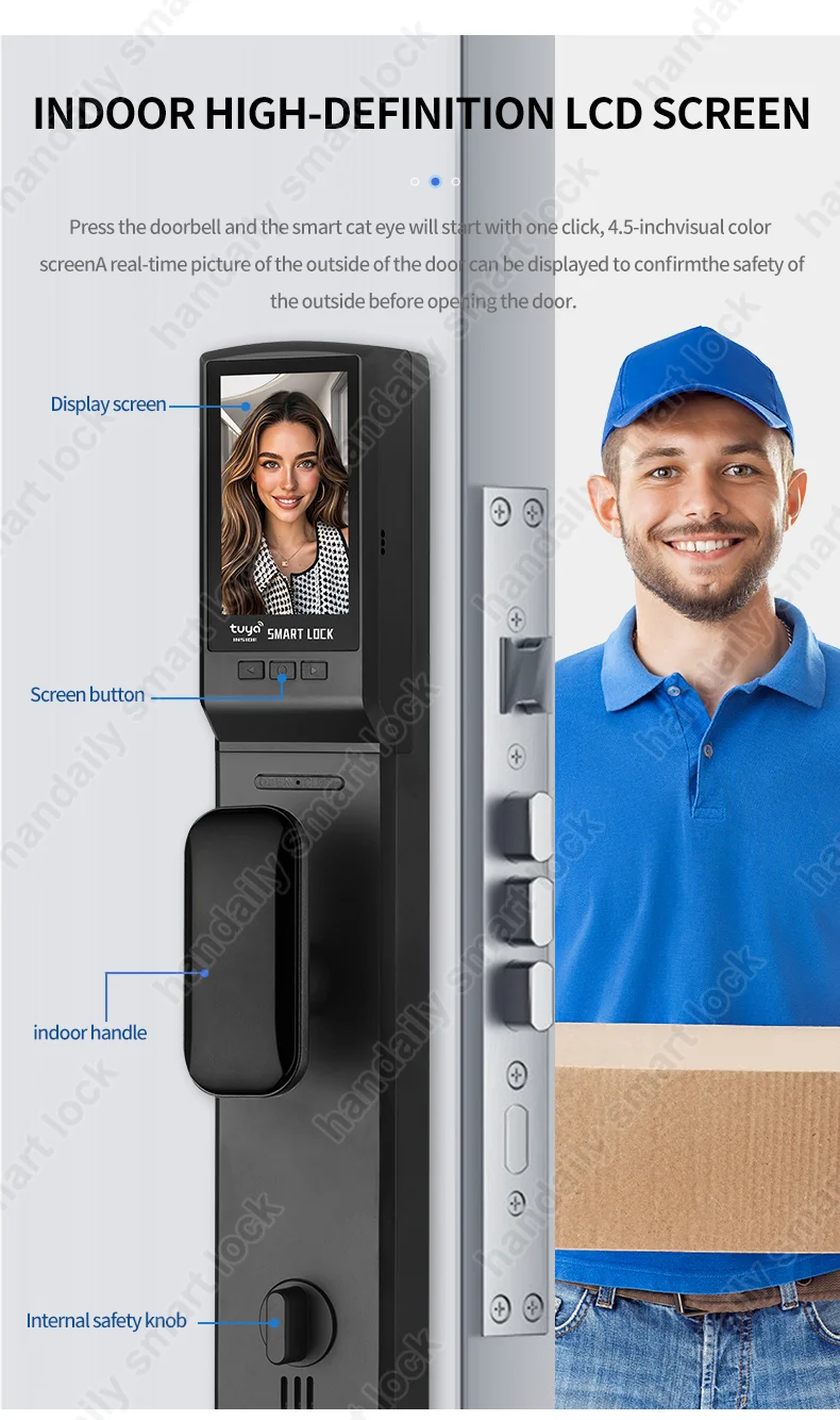 electric digital biometricfingerprint lock wifi door tuya keyless door lock with 3d face recognition access smart door lock k36-8