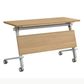 Good Price Modern Simple Wood Top Steel Frame Rectangle Folding Training Desk Foldable Training Table