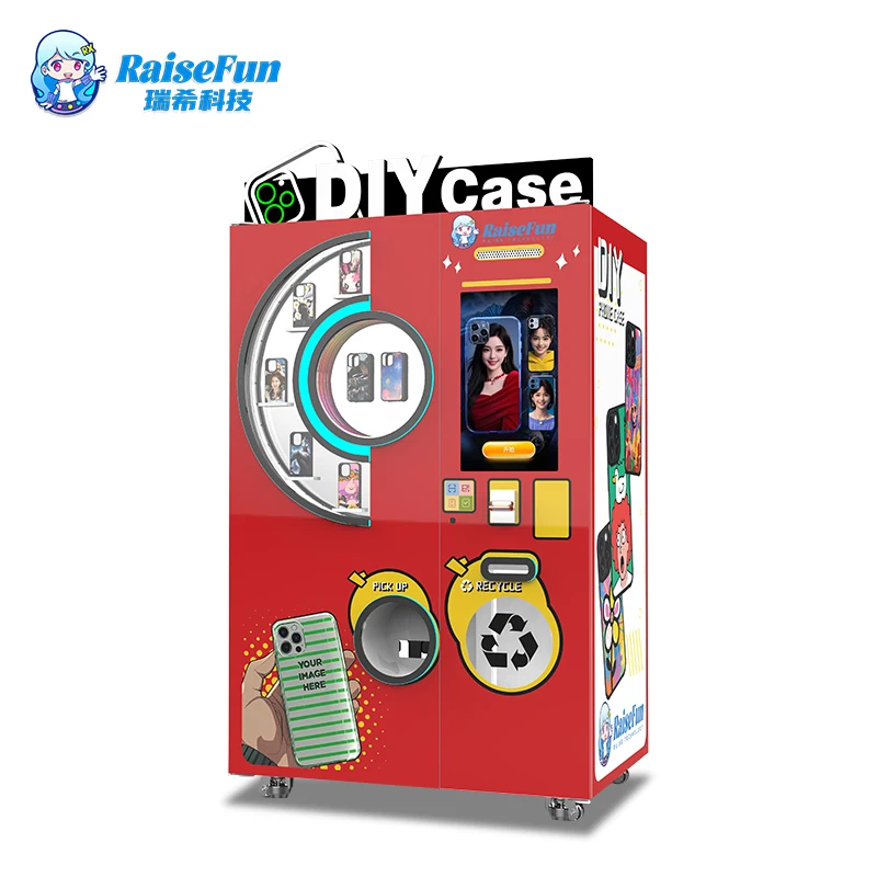 product raisefun ai automatic phone case vending machine high definition uv customization metal shopping coin operated games-0