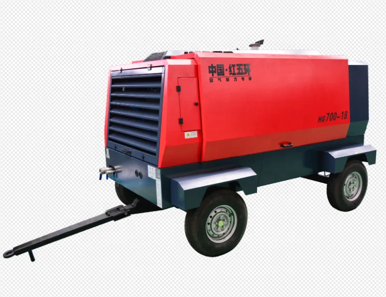 18bar 650cfm 194kw diesel power Hongwuhuan HG700-18C screw air compressor for drilling rig