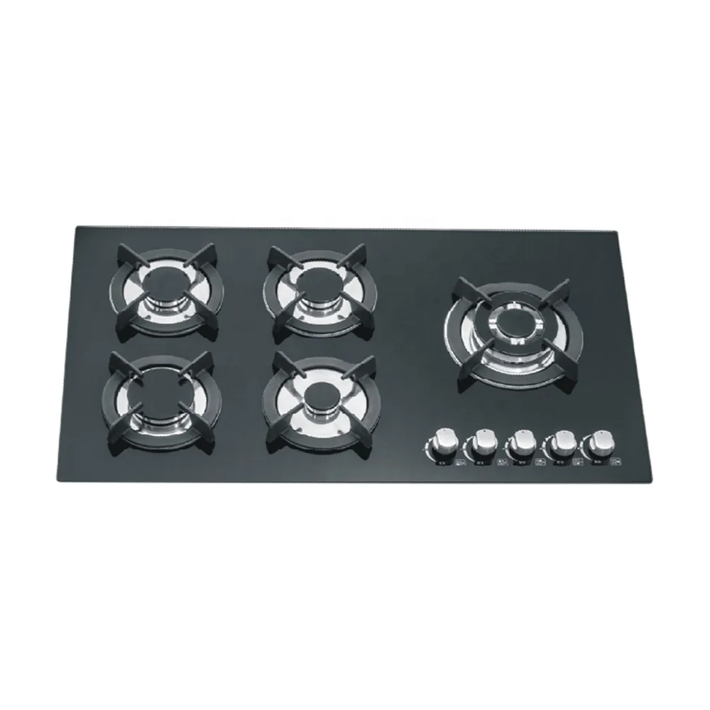 glass top gas stove 5 burner