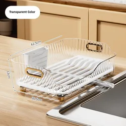 New technology modern simple kitchen drying plate bowl organizer storage shelf rack with water drain board