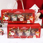 Portable Eco-friendly Clear Window 3hole Muffin Cup Cake Cupcakes Packaging Box Food Packaging Box With Insert