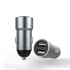 Usb Charger Promotional Aluminium Alloy Metal 5V 2.4A 2 Port Mobile Phone Fast Dual USB Car Power Charger