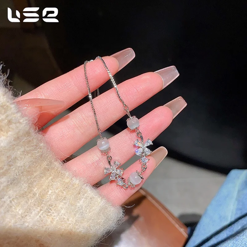 14K high quality fashion exquisite temperament zircon opal flower bracelets jewelry for women