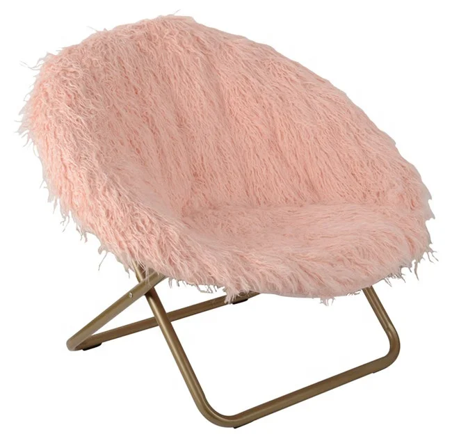 folding faux fur chair